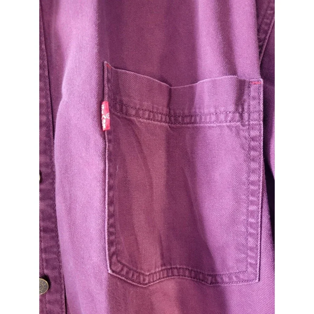 Vintage Levis Button Up Shirt Adult L Metal Buttons Collar Workwear 90s Cowboy